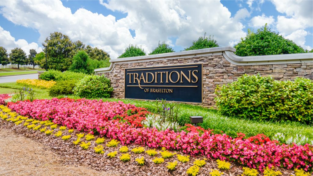 Entrance sign to Traditions