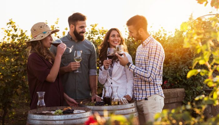 Friends drinking at a winery ©Lordn